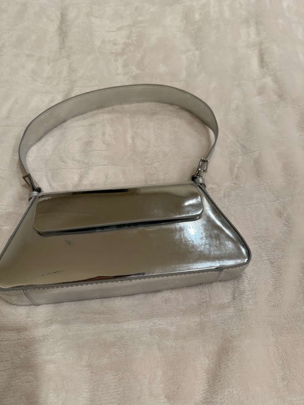 Zara Silver Metallic Shoulder Bag